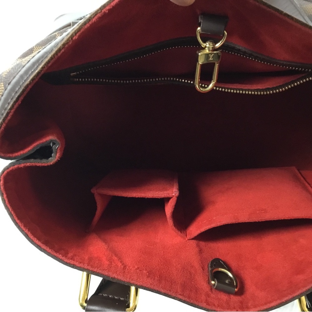 Louis Vuitton Brown Damier Ebene Canvas with Red Interior - Picture 3 of 6